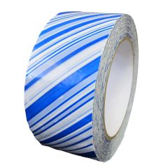 Security Packing Tape, White/Blue